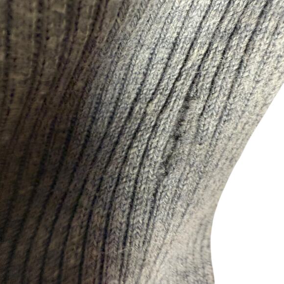 Toccin Gray Knit Tie Front Turtleneck Long Sleeve Sweater Midi Dress Sz M - Picture 10 of 15